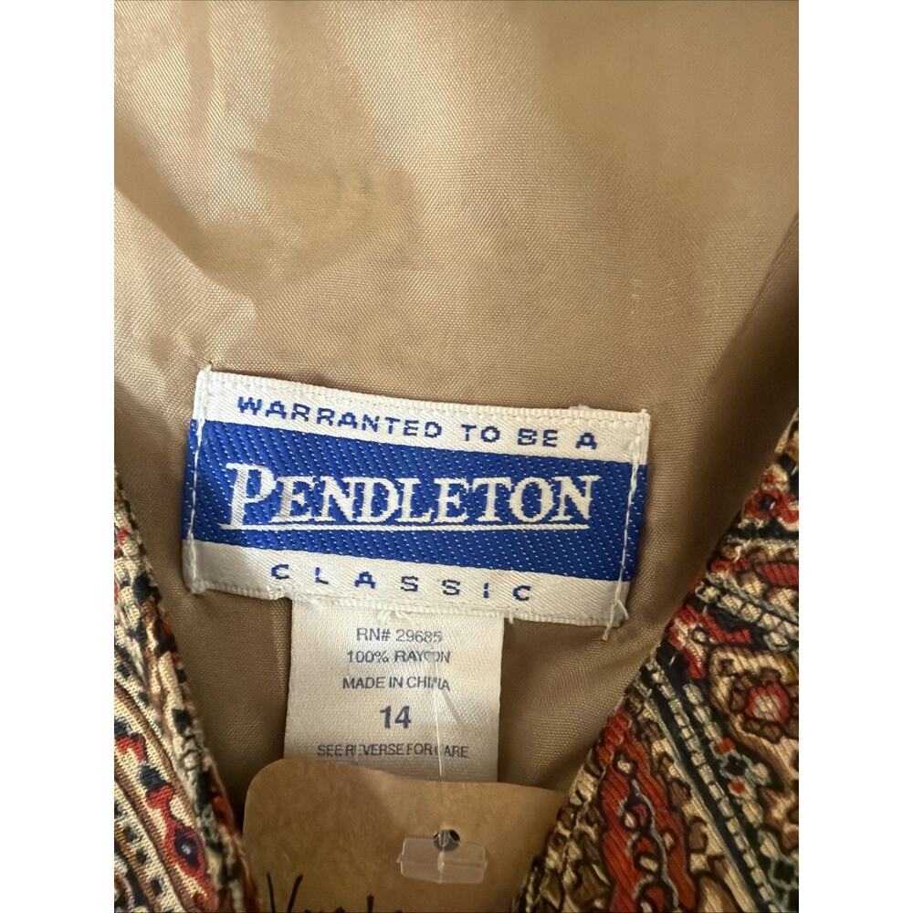 Pendleton Classic Multicolor Paisley Rayon Vest #1211 Size XL - Picture 3 of 3